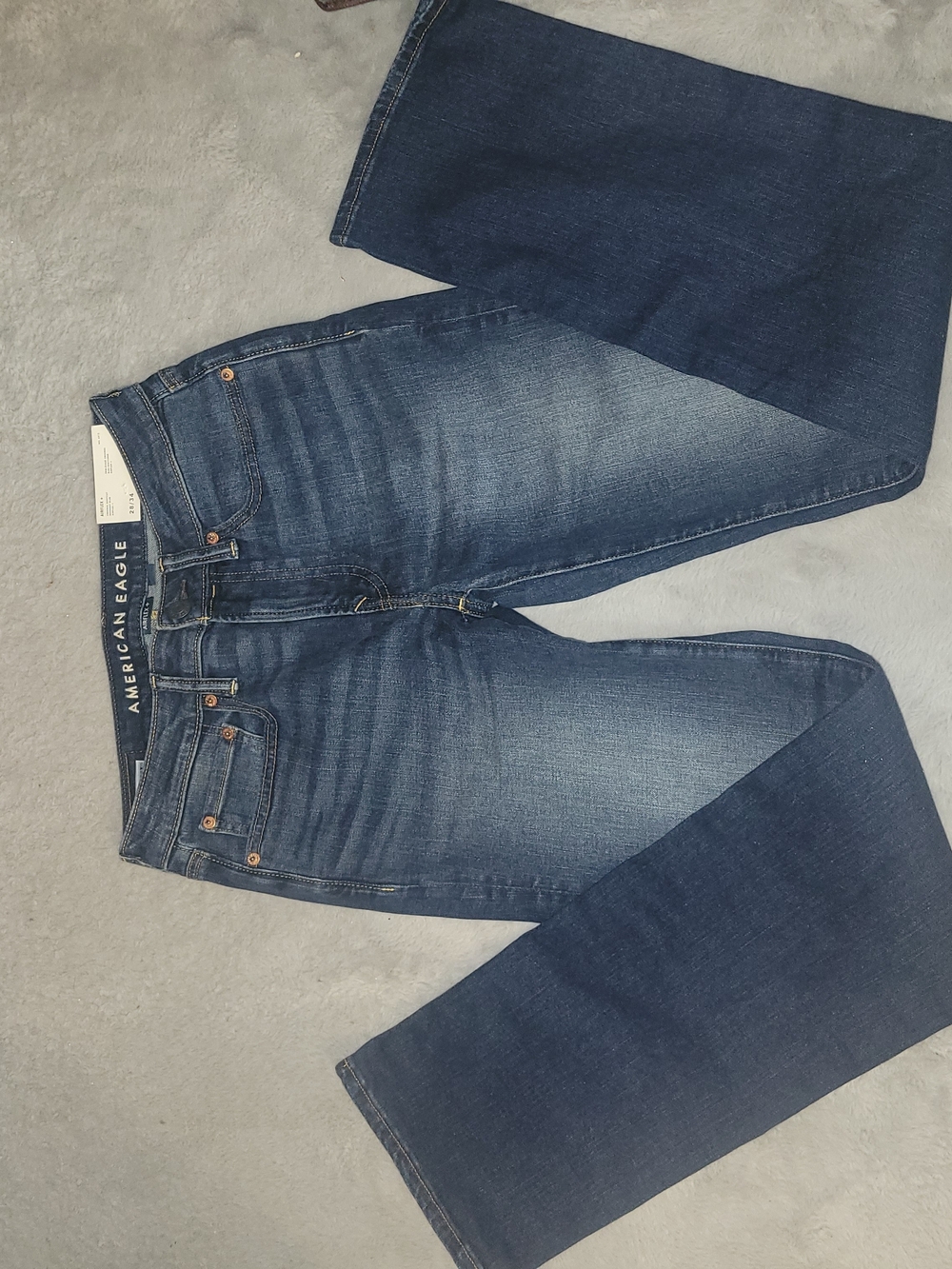 American Eagle Outfitters Men's Dark Blue Straight Jeans